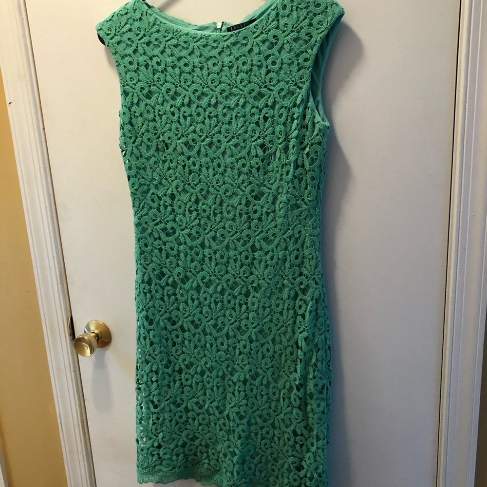 LAUREN RALPH LAUREN Mint Green Sleeveless Dress S6 - Picture 3 of 12